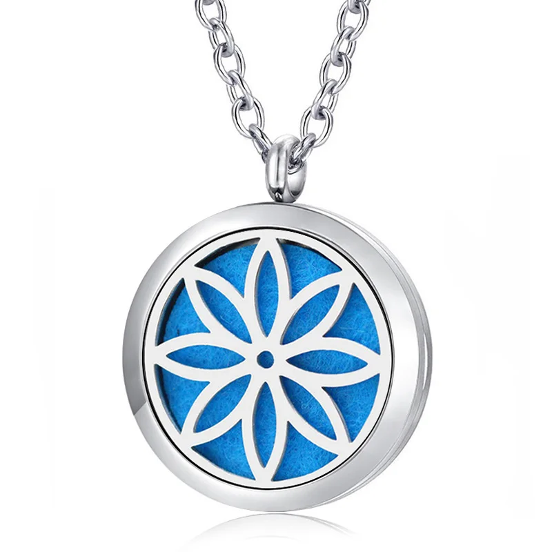 

Free with Chain as Gift! Wholesale 20mm/30mm Silver Magnetic Diffuser Pendant 316L Stainless Steel Aroma Oil Diffuser Necklace
