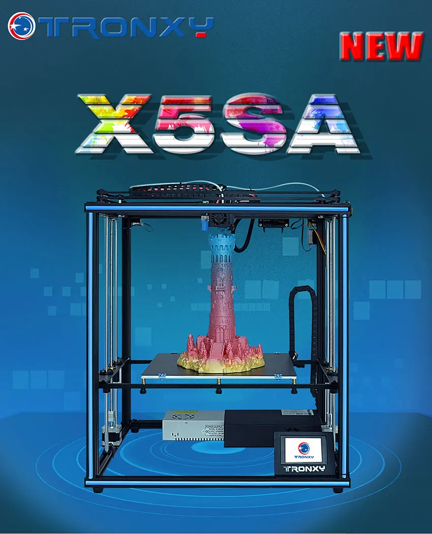 Tronxy X5SA X5SA-400 FDM 3d принтер набор большой размер печати автоматический Выравнивающий датчик накаливания Высокая точность 3,5 дюймов сенсорный экран