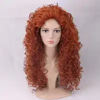 ภาพยนตร์อะนิเมะกล้าหาญเจ้าหญิง Merida วิกผมคอสเพลย์วิกผมสีส้ม Kinky Curly ฮาโลวีนบทบาทเล่น