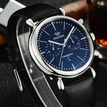 Relogio Masculino AILANG многофункциональные нейтральные часы Montre Homme светящиеся часы с календарем Кожаные Рабочие часы с суб-циферблатом Relojes