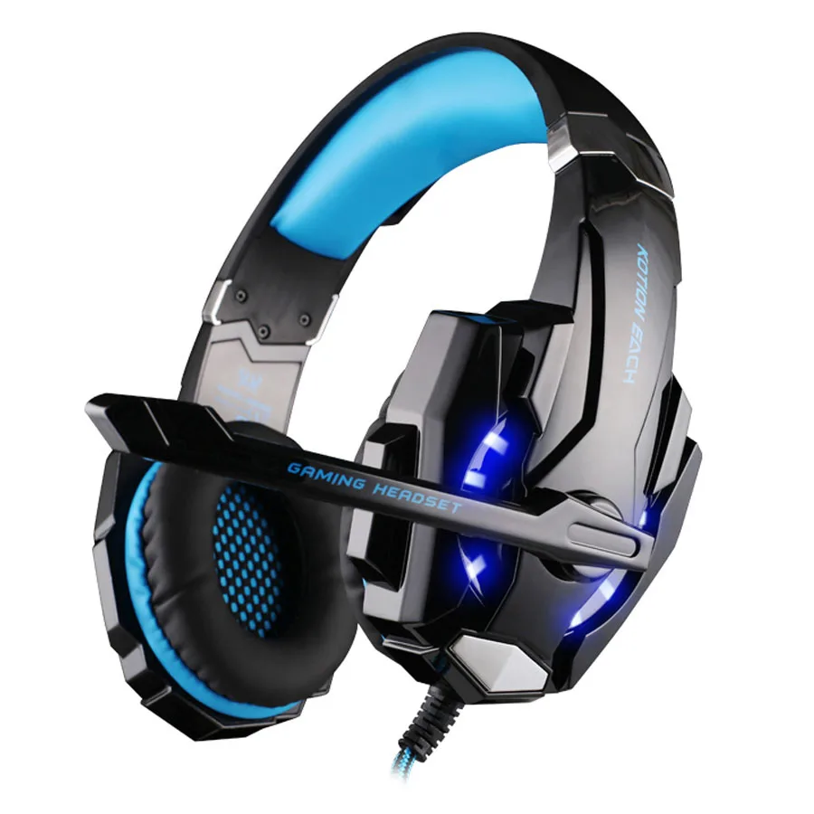Kopen 3.5mm Gaming Hoofdtelefoon Hoofdband Voor iphone 6 6s Samsung s5 Xiaomi Smartphone KOTION ELKE G9000 Headset Met Microfoon LED Licht