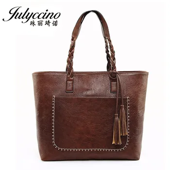 

2018 Large Capacity Women Bags Shoulder Tote Bags bolsos New Women Messenger Bags With Tassel Famous Designers Leather Handbags