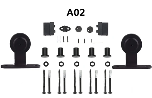 Stainless steel and carbon steel Rustic sliding door fittings kit without rail - Цвет: A02