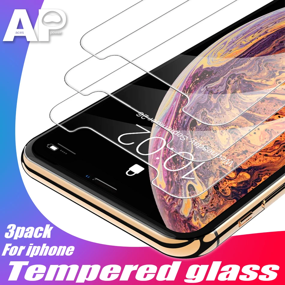 Закаленное стекло для IPHONE 12 Mini 11 Pro XS Max XR X 4 5 6 7 8 Plus 3 шт. | Мобильные телефоны и