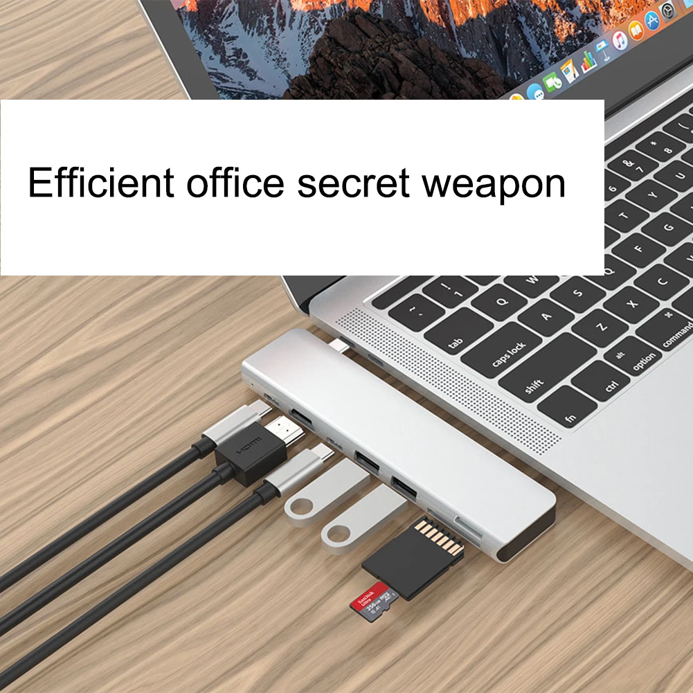 Usb концентратор 3,0 USB C концентратор двойной тип C к USB 3,0 HDMI адаптер с SD/TF кардридер USB-C 3,0 сплиттер порт концентратор для MacBook Pro