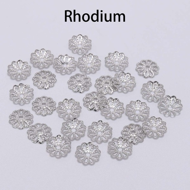 7 9mm  Gold Flower Petal Beads Caps Bulk End Spacer Charms Bead Caps For Jewelry Making Accessories DIY Supplies