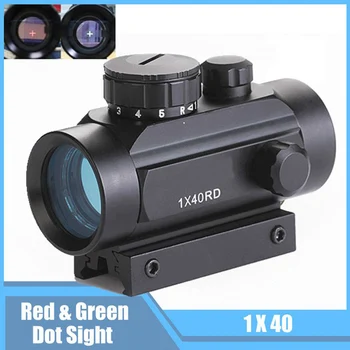 

Tactical Hunting Holographic 1x40mm IR Illuminated Shooting Military Airsoft Cross Red Green Dot Sight Rifle Scope 20mm Rail