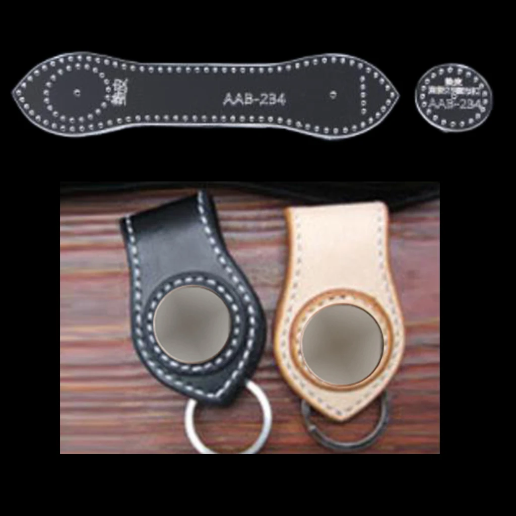 Clear DIY Leather Craft Acrylic Coin Purse Keychain Pattern Stencil Template Tool