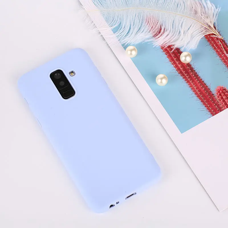 Чехлы для Samsung Galaxy A7 J4 J6 плюс J8 A6 A8 S9 S8 Plus Note 9 8 A3 A5 A7 J3 J5 J7 S7 мягкая Macaron Цвет крышка - Цвет: Purple