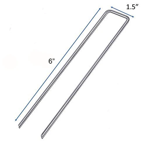 6 дюймов оцинкованные садовые колья пейзаж скобы металлические садовые колья для ландшафтной ткани, сорняков барьер, семян одеяло, капельная линия