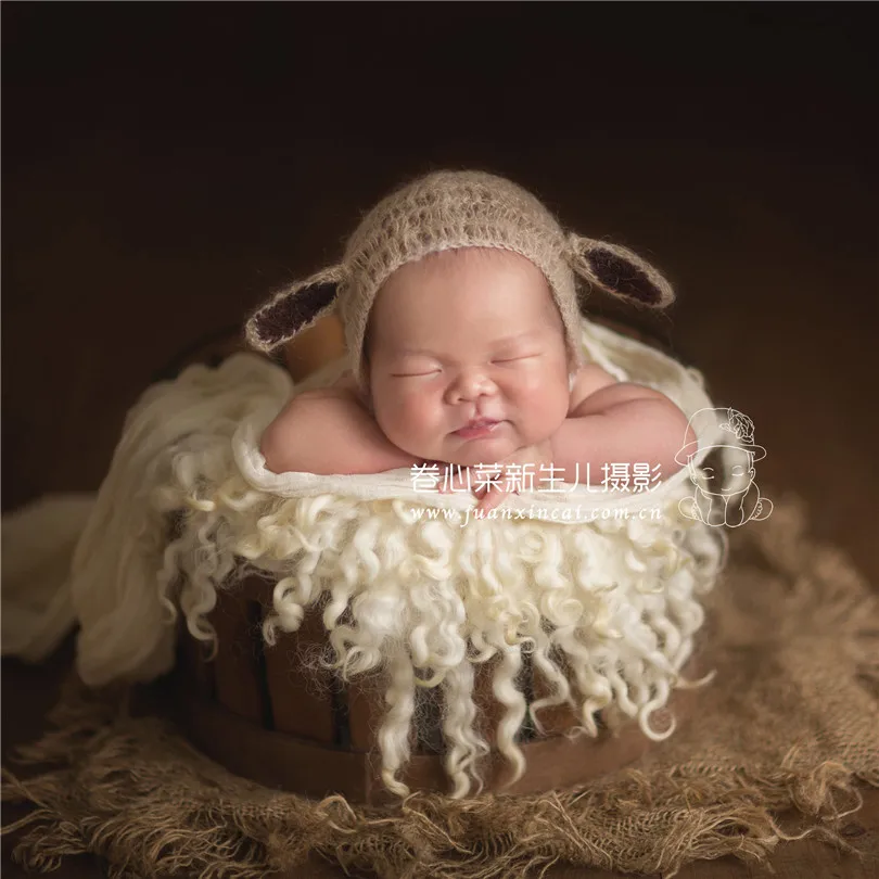 Детский меховой ковер реквизит кудрявый шерстяной ковер кудрявая шерсть войлочное одеяло для новорожденных одеяло слой фон набитый реквизит для фотографий