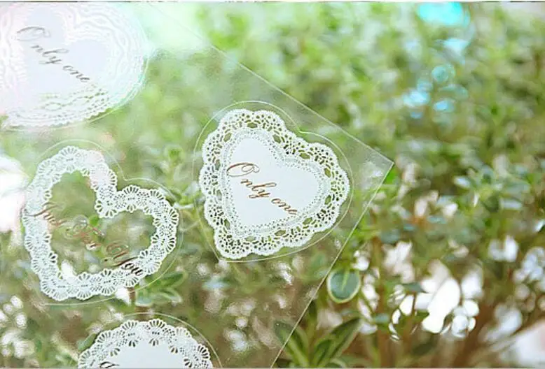 

Pure White Decorative PVC Lace Stickers For Photo Scrapbook DIY Wedding Decoration Gift Crafts Decoration 2 sheets /lot