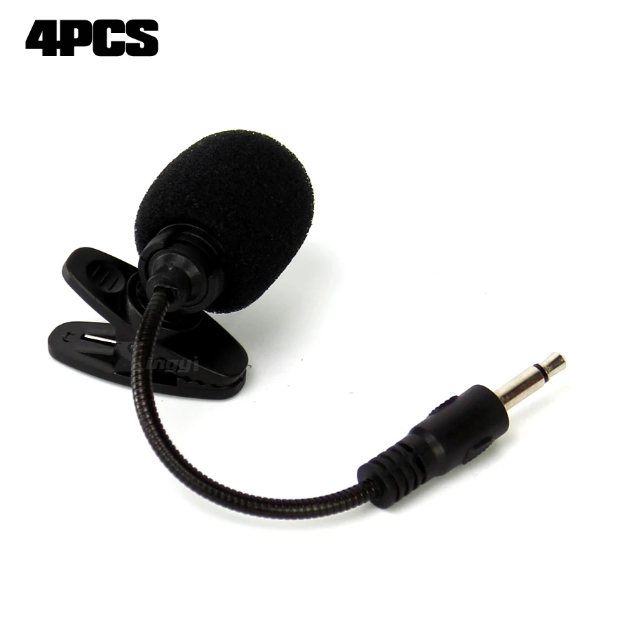 4PCS Mini Wired 3.5mm Jack Hand Free Tie Clip Lavalier Mic Lapel