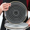 1PC Tableware Phnom Penh Geometry Tableware 6/8/10 Inch Ceramic Dinner Plate Dish Porcelain Dessert Plate Dinnerware Cake Plate ► Photo 3/6