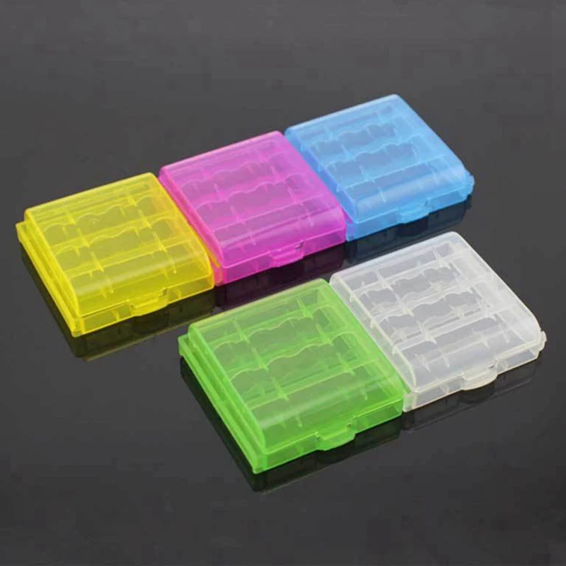 

TsonDianZ 2psc Prtable Plastic Battery Case Holder Storage Box For AAA/AA Battery Rechargeable Full Cover Vape Accessories