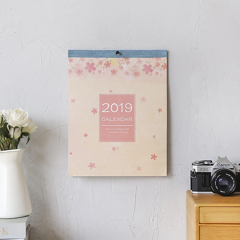 

2019year Creative Fresh Pigeon/ Sakura Calendar Wall Calendar Planner Agenda Planner Organizer Calendario Daily Table Planner