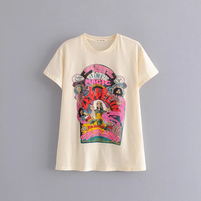 Женская футболка, волшебный принт с изображением героев мультфильма, летняя футболка с круглым вырезом и коротким рукавом, Повседневная рубашка с надписью, женские топы C712