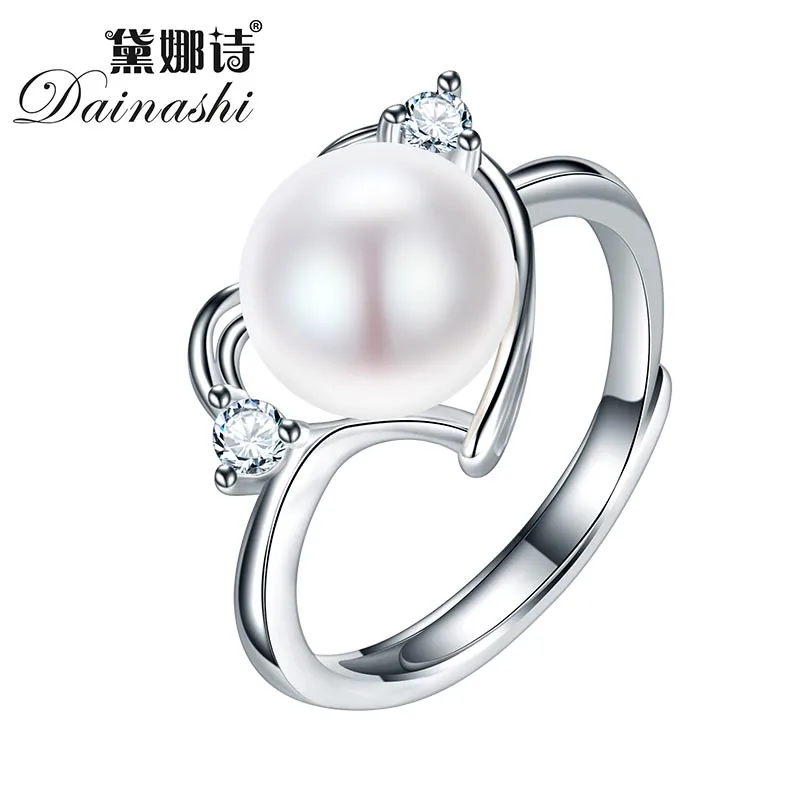 Dainashi 2017 Hot Selling 925 Sterling Silver Ring For Women Love 9 10 Mm Genuine Freshwater Pearl Jewelry High Quality huismerk kopen in de aanbieding Dainashi 2017 Hot Selling 925 Sterling Silver Ring For Women Love 9 10 Mm Genuine Freshwater Pearl Jewelry High Quality huismerk kopen in de aanbieding