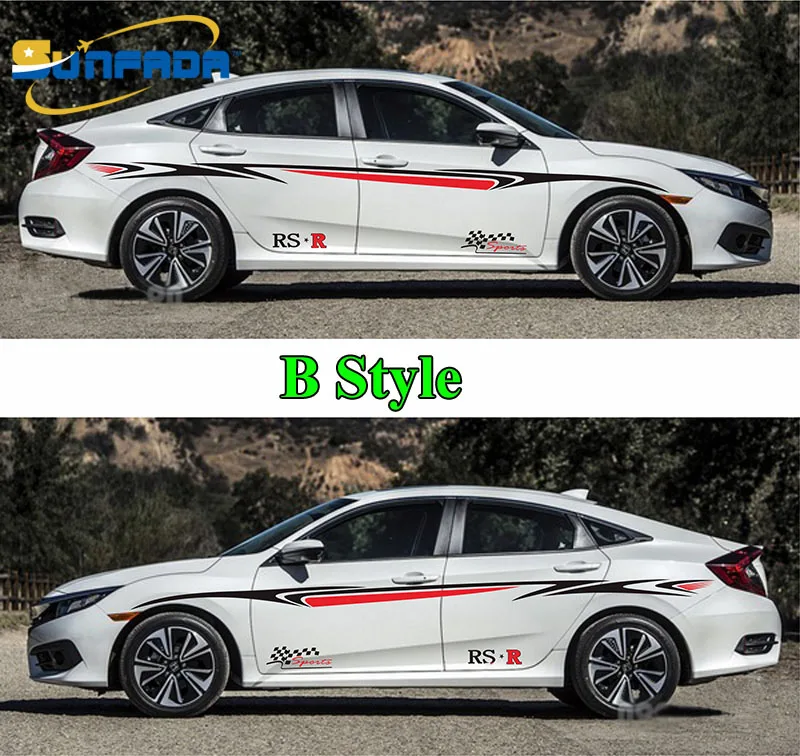 SUNFADA новейшие спортивные Стильные наклейки на автомобиль для HONDA CIVIC 8th 9th 10th Gen