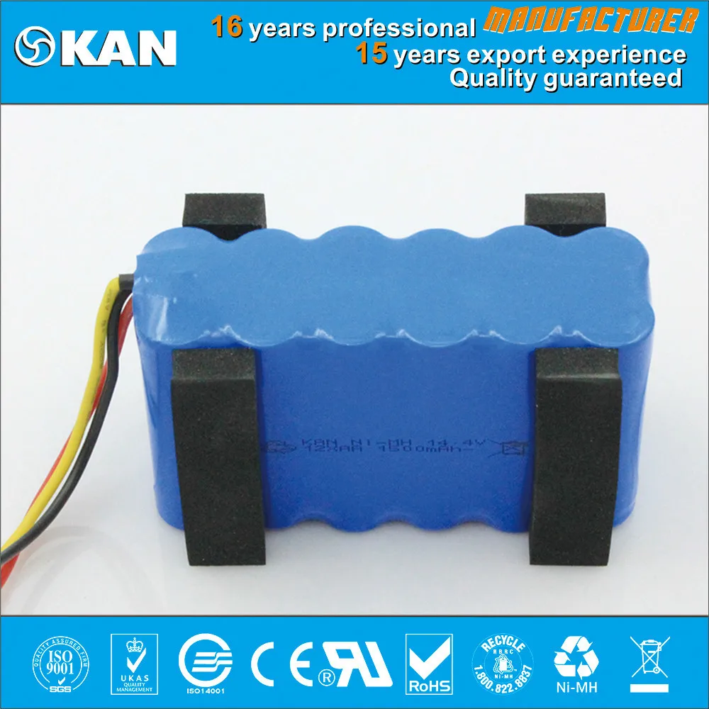 Kan ni mh 14 4v 12xaa 1500mah rechargeable battery pack for robotic