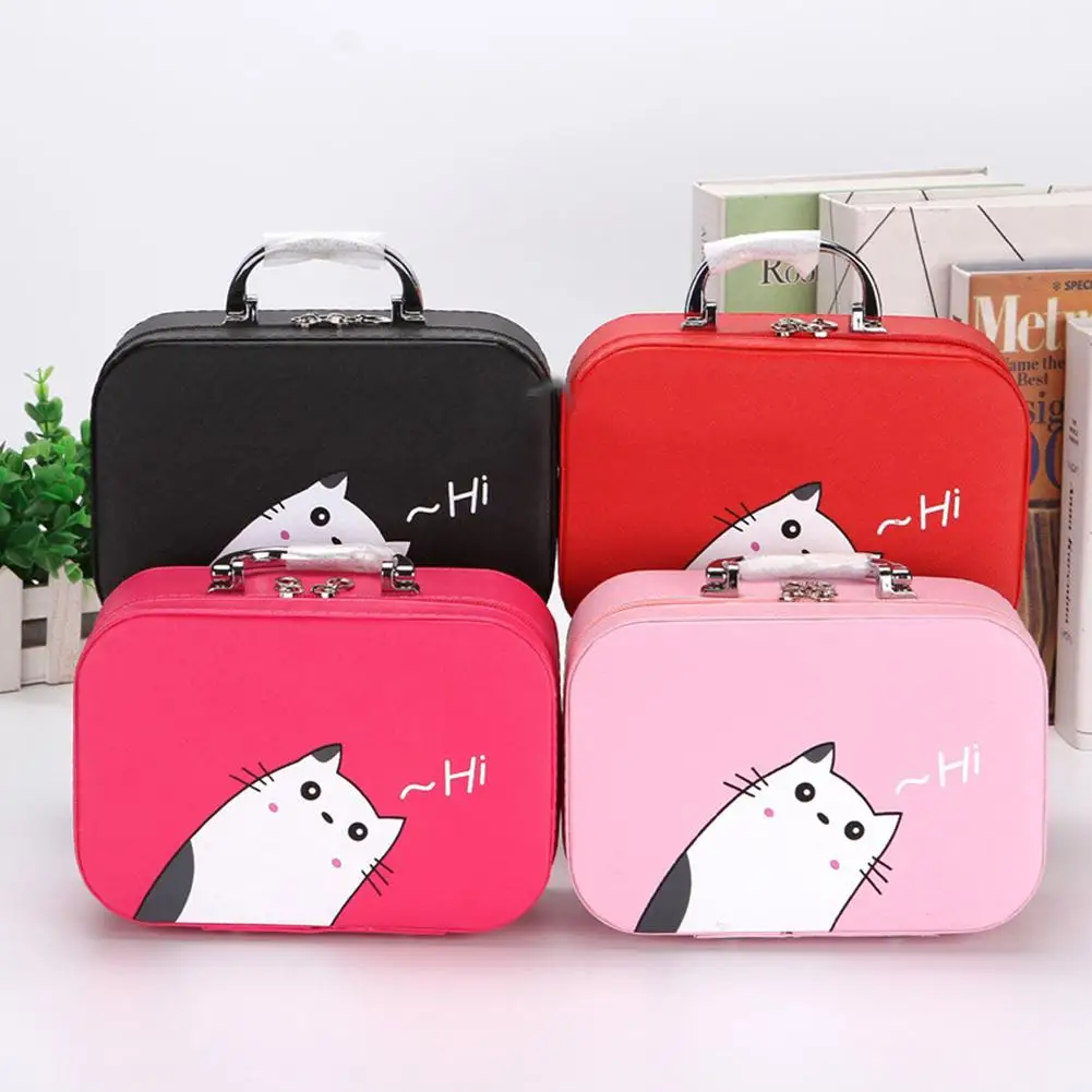 

1Pc New Cartoon Cat Portable Makeup Carrying Case Large Capacity Storage Bag Container Home Storage Organization Cosmetic Bag