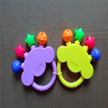 

Baby Rattles toy Intelligence Grasping Gums Plastic Hand Bell Rattle Funny Educational Mobiles Toys Birthday Gifts WJ482