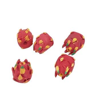 

5Pcs 1/12 Dollhouse Miniature Accessories Mini Resin Pitaya Simulation Dragon Fruit Model Toy for Doll House Decoration