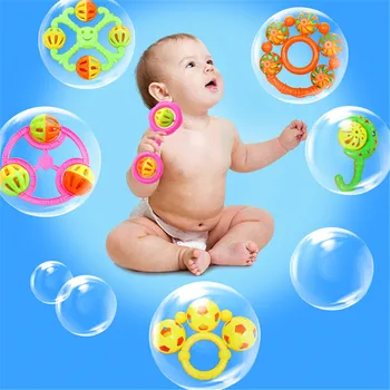 

Hand Bell Rattle Funny Educational Mobiles Toys Birthday Gifts Baby Rattles Toy Intelligence Grasping Gums Plastic