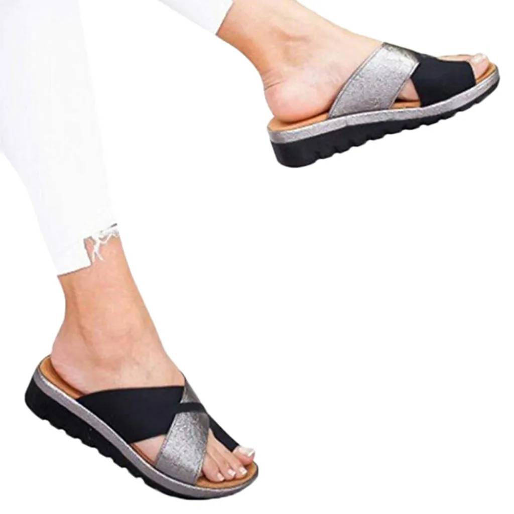

SAGACE Women Slipper Summer Sandals Thick Bottomed Shoes Wedge Heel Sandals Clip Toe Beach Shoes Female Slipper Shoes &42
