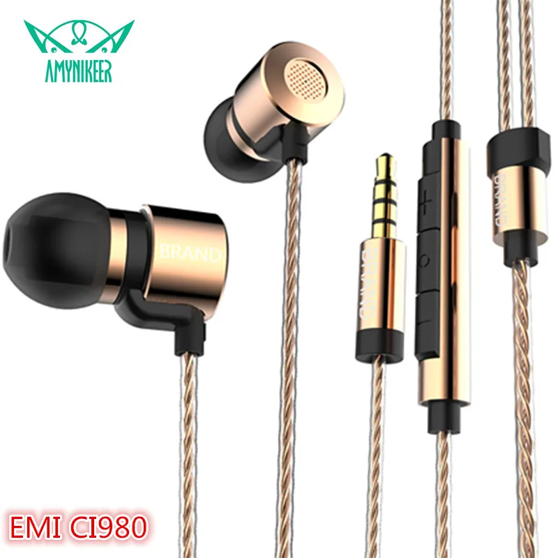 

High-fidelity headphones CI980 hybrid earphone with mic Double moving iron and moving coil earphone Super perfect sound PK CI880