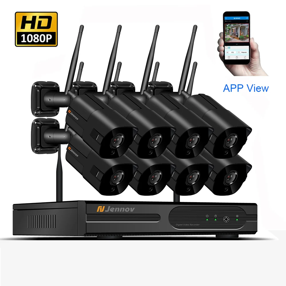 8CH Wireless NVR HD 1080P 2MP Outdoor Home Security Camera System CCTV Video Surveillance NVR Kit Wifi Camera Set Ip Camera 8CH Wireless NVR HD 1080P 2MP Outdoor Home Security Camera System CCTV Video Surveillance NVR Kit Wifi Camera Set Ip Camera