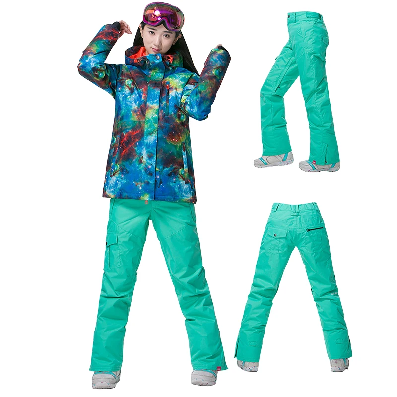 Winter Warm Cotton Long Pants Women Skiing Snowboarding Trousers Thick