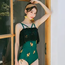 Женский купальник, сдельный купальник, женский купальник, сдельный, новинка, сексуальный женский купальник с принтом и открытой спиной, с высокой талией