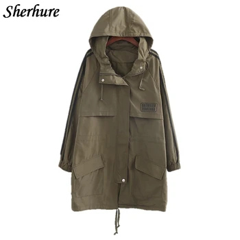 

2019 Plus Size Autumn Women Coat Casual Tops Women Warm Outwear Loose Trench Coat Casaco Feminino Hooded Windbreaker Overcoat