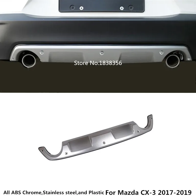 

car cover bumper Stainless steel trim rear back tail bottom hood pedal moulding hoods 1pcs For Mazda CX-3 CX3 2017 2018 2019