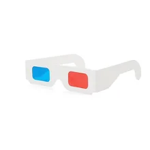 100 pares de papel universal anaglyph 3d óculos de papel vista vidros 3d anaglyph vermelho ciano vermelho/azul vidro 3d para o filme ef