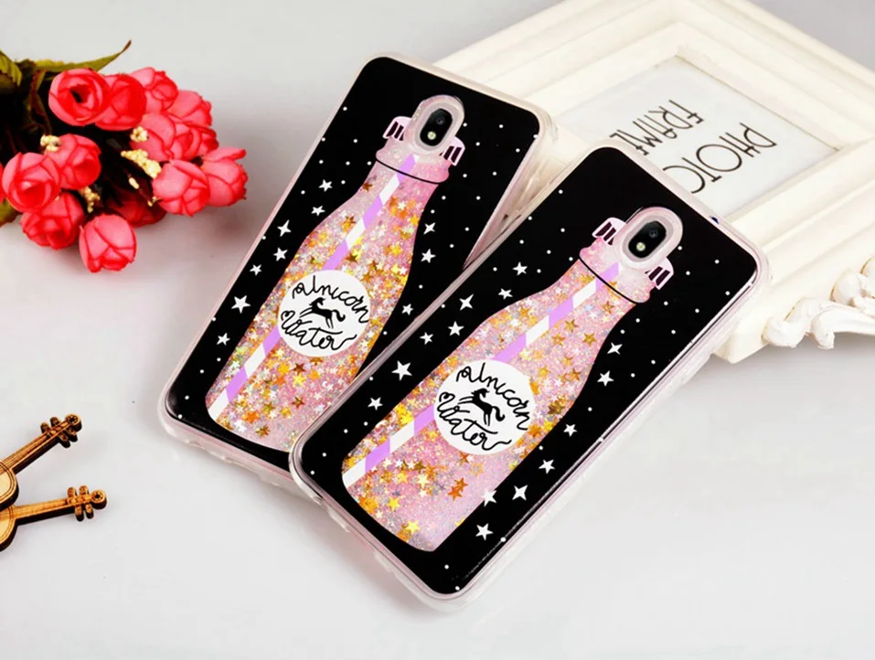 WhaY Quicksand Case For Samsung Galaxy J7 2017 J730 Cover Silicone Bottle Liquid Glitter Phone Case For Samsung J7 2017 Coque    (6)