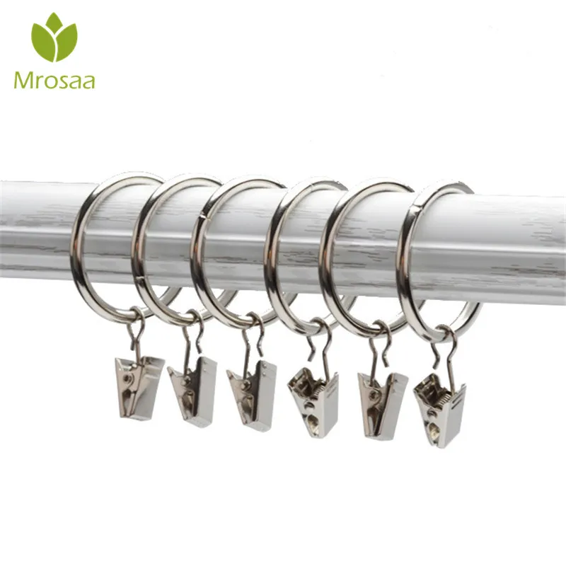 

Mrosaa 10 Pcs/Set Bathroom Curtain Rings Toilet Hanging Clamps Drapery Clips Bath Shower Curtain Rod Clips Window Ring Hooks