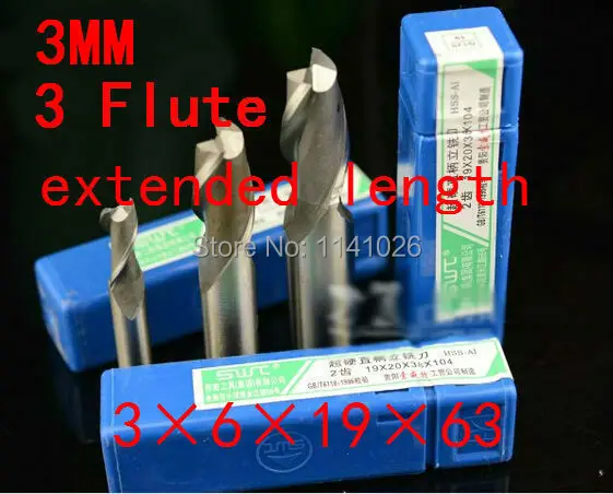 

10 pcs/set 3mm three 3 Flute HSS & Extended Aluminium End Mill Cutter CNC Bit Milling Machinery tools Cutting tools.Lathe Tool