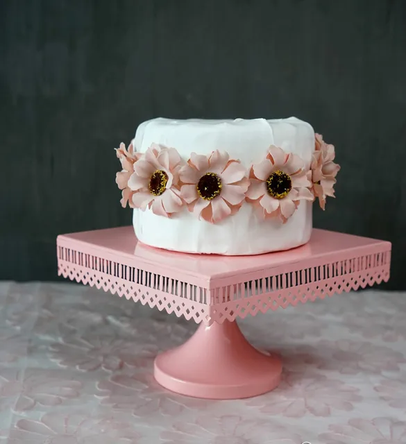 Tipo quadrado Cake Stands Rosa Princesa Tema da Festa de