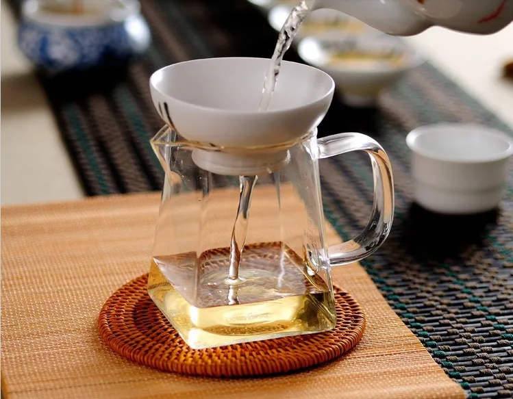 CJ264 стеклянный чайник с квадратным дном чайник для заваривания цветочного чая набор Толстая чашка для чая «пуэр» кофейный чайный сервиз удобный стойкий прочный чайный сервиз