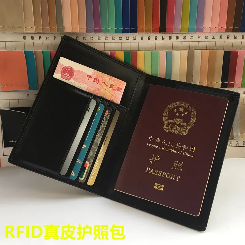 Обложка для паспорта из натуральной кожи с RFID защитой|leather passport cover|passport holdergenuine
