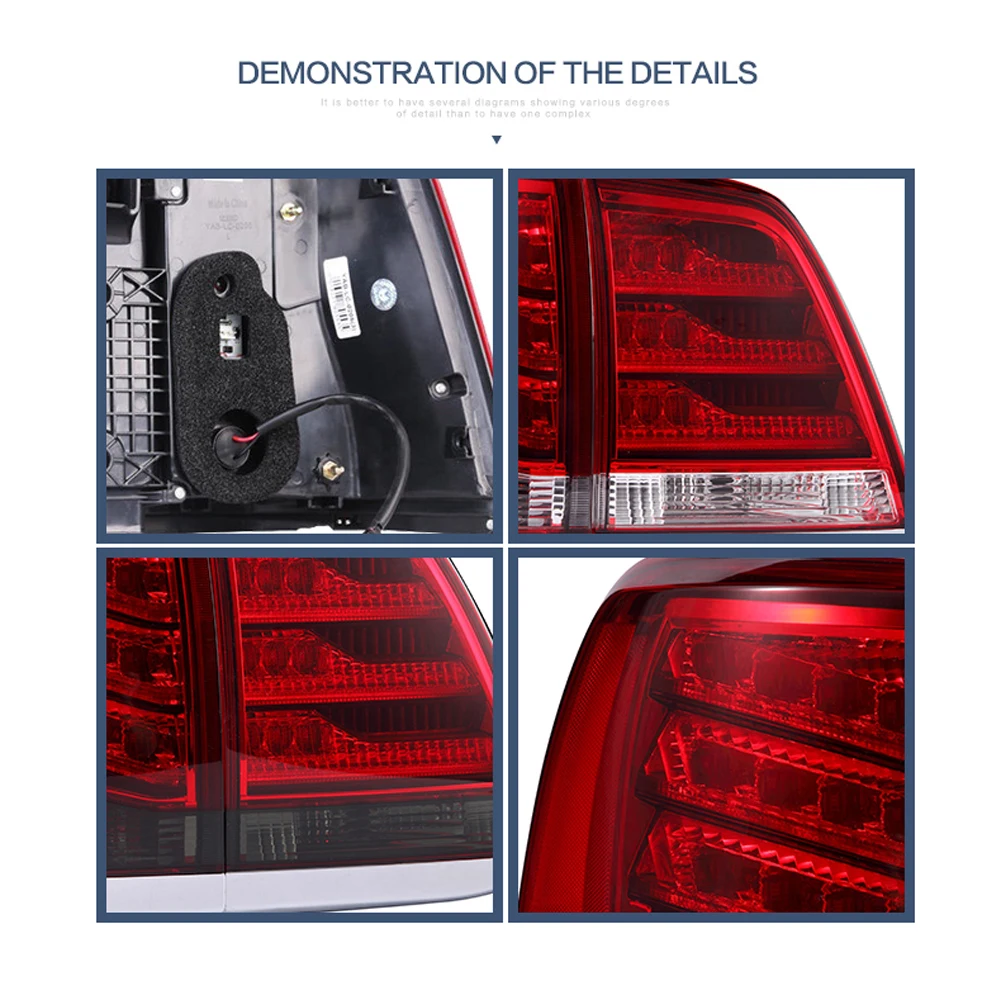 Llight для Toyota Land Cruiser 2008 2009 2010 2011 LED задний фонарь в сборе стоп сигнальная лампа