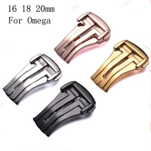 316L en acier inoxydable montre Clasp16mm18mm20mm argent or Rose brossé déploiement montre boucle déployante pour omeg avec Logo Original