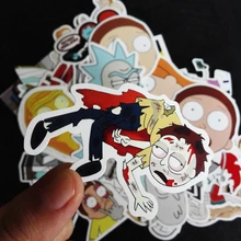 35Pcs/bag American Drama Rick and Morty Funny Sticker Decal For Car Laptop Bicycle Motorcycle Notebook Waterproof Stickers 35pcs rick and morty vinyl stickers decal for window car laptop