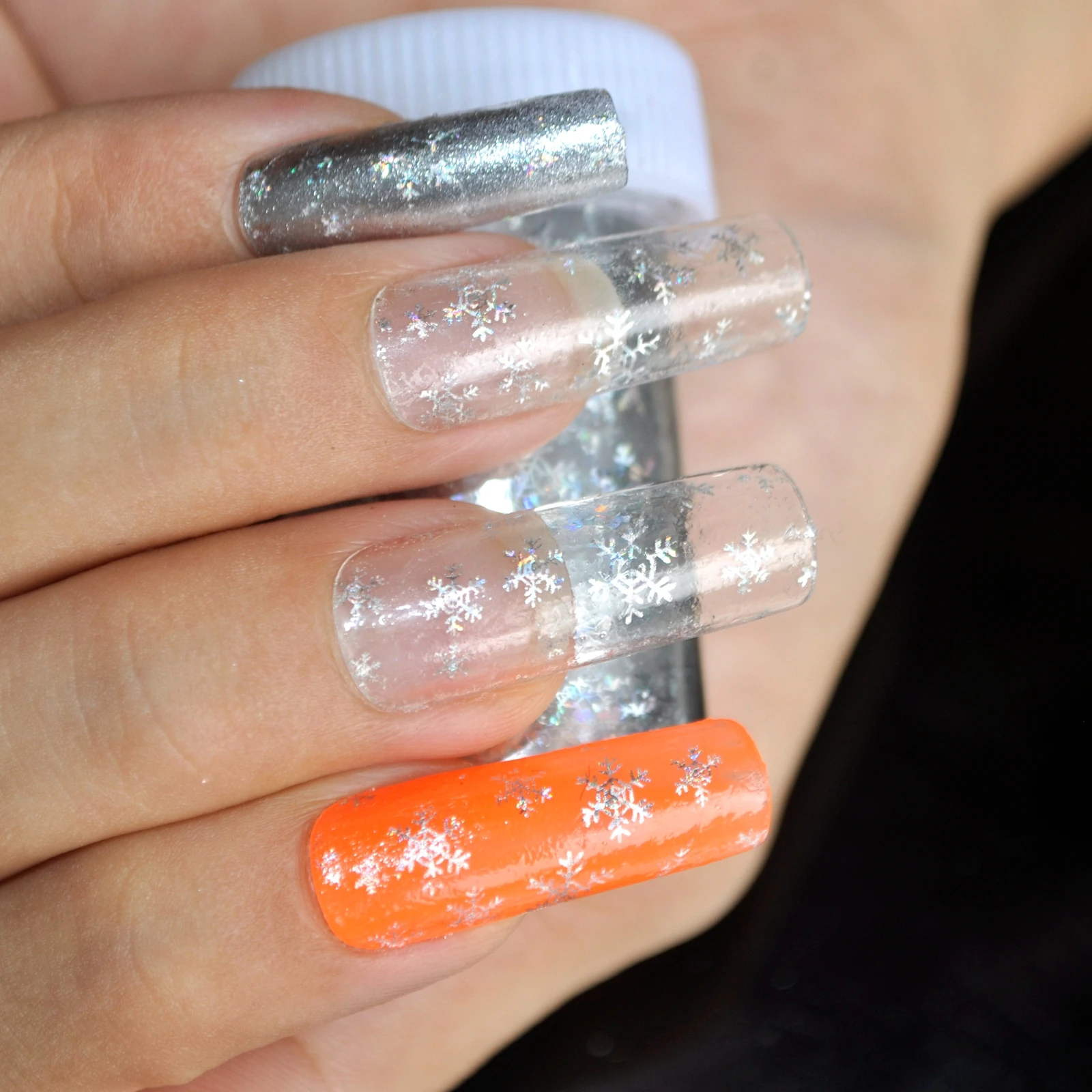 DIY Beauty Nails Shine Silver Laser Snow Art Transfer Craft Foil наклейки для кончиков ногтей GL81 | Красота и