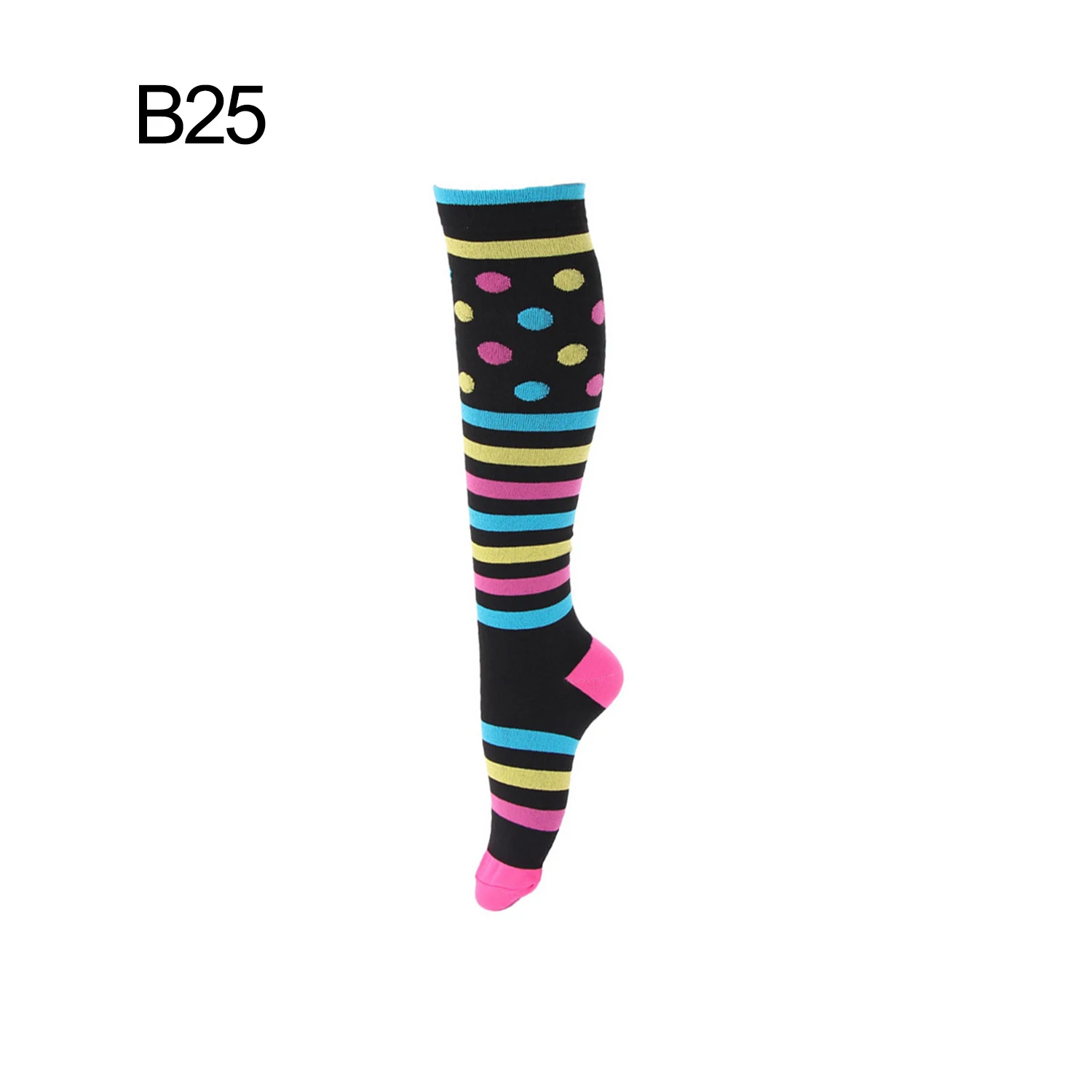 Большие размеры, женские/мужские носки для девочек, нейлоновые эластичные носки для кормящих, Веселые носки, повседневные длинные Компрессионные носки, удобные носки - Цвет: B25