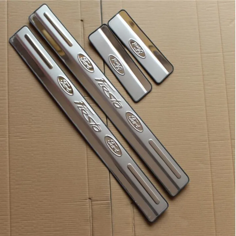 Stainless Steel Door Sill Scuff Plate Protector for Ford Fiestain ATV