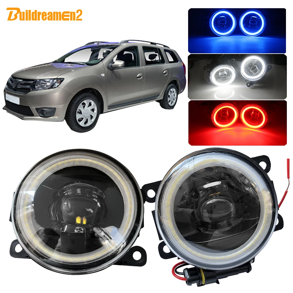 

Buildreamen2 For Dacia Logan 2004-2015 Car H8 H11 LED Fog Light Assembly Angel Eye Daytime Running Light DRL 12V Accessories