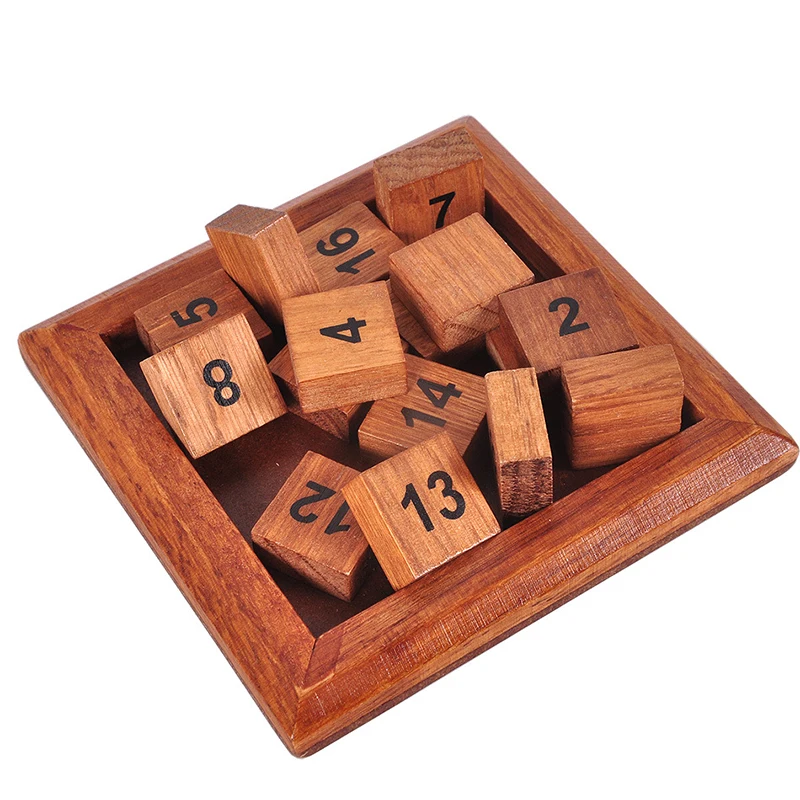 Classic Toys Wood Number 1-16 Puzzle IQ Brain Teaser Logic Wooden Puzzles Game Math Toys Table Game Play for Adults Children Toy 4